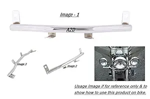 A2D 39.5cm Special For Bike Of Royal Enfield Aux Fog Light Mounting Bar Metal Fog Rod Bar CHROME- For Bike Of Royal Enfield Classic 350