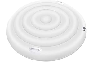 Gehanico Couvercle De Spa Gonflable Rond avec Valve De Gonflage Et De Dégonflage Coupe Vent Résistant à La Pluie à La Neige Couvercle Isolé pour Spa Couvercle Gonflable Rond pour Spa (Round poignée)