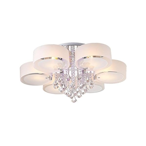 Lonfenner Crystal lamp Ceiling lamp Living Room lamp Modern Minimalist Bedroom lamp Crystal Ceiling lamp ALEC Circular Chandelier Ceiling Light
