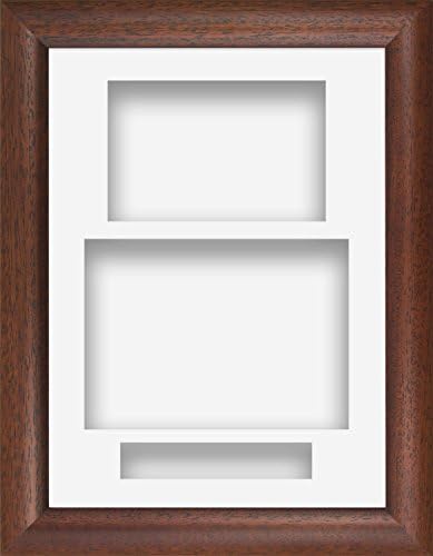 8.5" x 11.5" Dark Wood Cushion Portrait Deep Shadow Box Photo Frame 3 Display Custom Picture Coloured Collage Hand Made