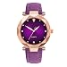 Produktbild Lazzgirl Luxusuhren Quarzuhr Edelstahl Zifferblatt Casual Bracele Uhr(Lila,One Size)