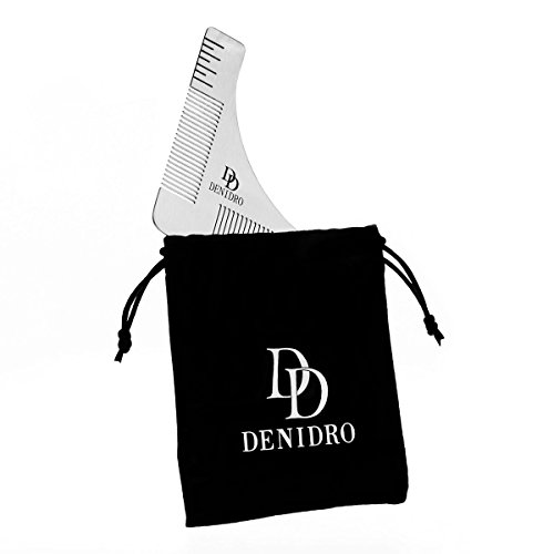 Premium Denidro Edelstahl Bartschablone | in edler Verpackung und hochwertigem Samtbeutel | mit Symmetrie Hilfe für perfekte Konturen | Mit Anleitung | Geschenkidee - 3