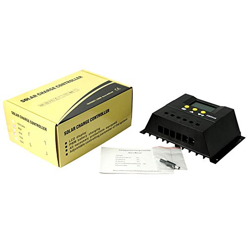 Preisvergleich Produktbild HermosaUKnight Solarladeregler Hintergrundbeleuchtung LCD 48V Auto PWM Laderegler Schwarz 50A