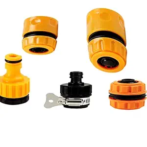 Futurekart Hose Connectors Water Pipe Connector Tap Adapter for Hose Pipe Female Adapter - Reducer and Standard Hose Pipe Fitting Quick Water Connector (Yellow-5)