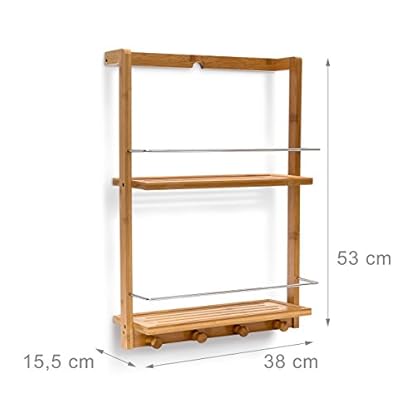 Relaxdays Duschregal aus Bambus HxBxT: ca. 53 x 38 x 15,5 cm