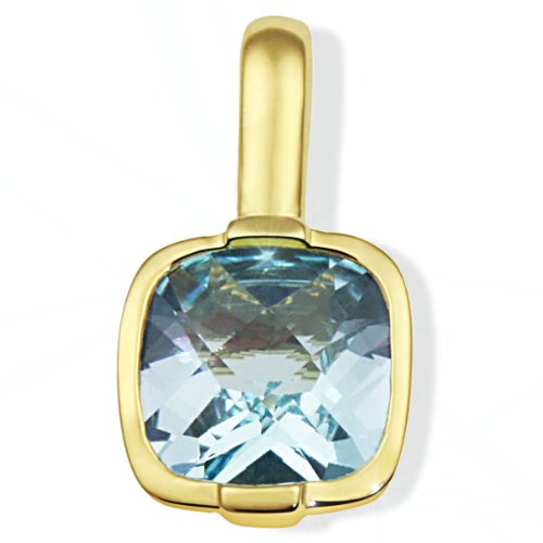Goldmaid Damen-Anhänger 333 Gelbgold 1 hellblauer Topas Schmuck