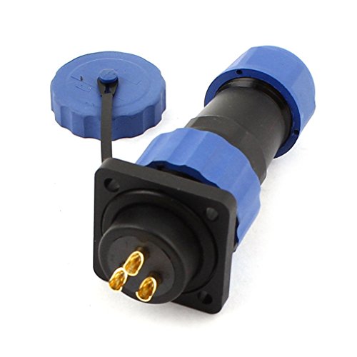 Waterproof Plastic Cable Connector 16mm 3 Pin 4 Hole Flange Aviation Plug Socket