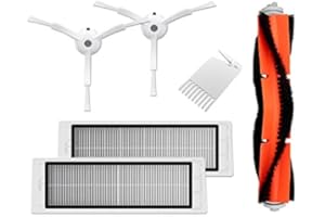 Original Xiaomi MI Robot Vacuum Cleaner Roborock Saugroboter Ersatzteile Verschleißteile-Set 6 Teilig Hepa Filter Hauptbürste Seitenbürste Bürsten Set SparPack