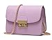 Produktbild Mini Frauen Schultertasche PU Leder Nachricht Kleine Handtaschen Mit Ketten Schultergurt Handytasche Kreuz Körper Tasche (8 Farben),17.5 * 8 * 13.5cm-Purple