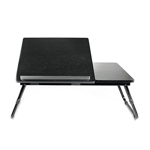 COM-FOUR Laptop Bett-Tablett aus schwarzem Holz (60X35X24cm) - 8