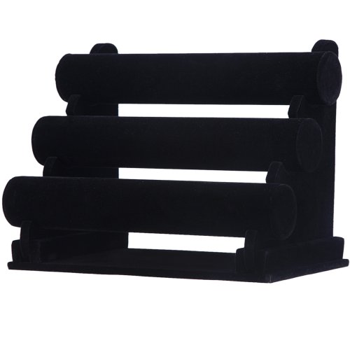 Songmics® Neu Schmuckständer kleiderständer für Uhren Armband Samt Armbandständer Schwarz JDS008