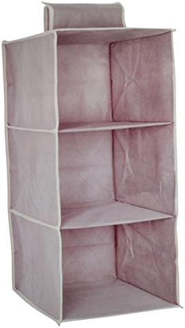 GUTE LINES Hanging Storage, Hanging storage 3 Section Hanging Garment Organiser, for Clothing, Sweaters, Shoes, Accessories, H60 x 30 x 30cm Gray-Purple