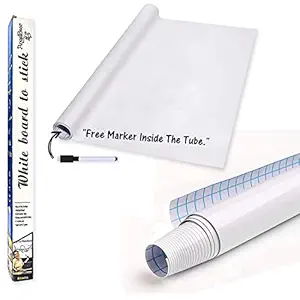 tgopit White Board Wall Sticker Roll Dry Erase Board Markers Included Adhesive White Board Wallpaper for Office & Kids Room Peel and Stick Paper Decal