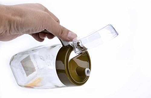 820ml Glass Oil / Vinegar Bottle Oiler Vinegar Sauce Seasoning Pot Container Spice Jar and Lid Kitchen Accessory Novelty Household By TT Global