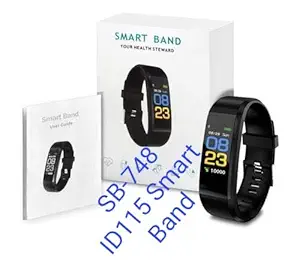 Techworld Computers Service SB-748 ID115 Smart Band Smart-Fitness-Band-Watch for Fitness & Health PRO Sporty-Sleek Heart-Rate-Fitness-Band, All Activity