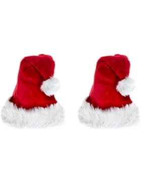 2er Set Weihnachtsmützen - Große Auswahl über 20 Modelle - Nikolausmützen Nikolausmütze 2 Pack