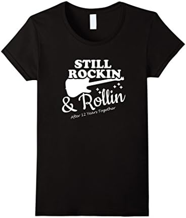 Women's 12th Wedding Anniversary Gifts 12 Year Shirt For Him and her Medium Black