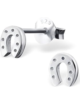 JAYARE Kinder-Ohrstecker Hufeisen 925 Sterling Silber 5 x 4 mm silber Ohrringe