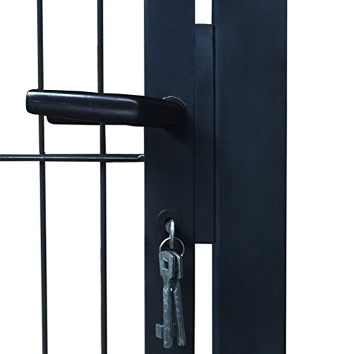 vidaXL Gartentür Gartentor Zauntür 2D Einzeltor Hoftür Tor Gartenpforte Zaun 106x230cm - 6