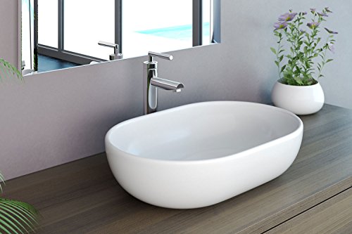 NEG Waschbecken Uno34A (oval) Aufsatz-Waschschale/Waschtisch (weiß) mit hohem Rand und Nano-Beschichtung - 2