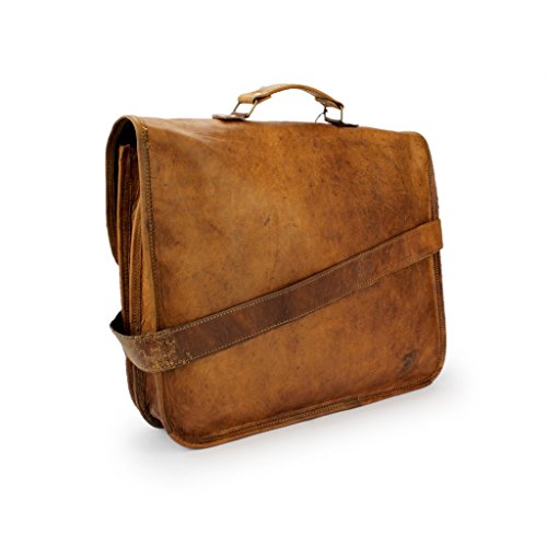 A.P. Donovan – Leder-Schulter-Tasche handgefertigt – robuster Messenger Bag im vintage Look – Laptop-Büro-Akten-Umhänge-Tasche mit Tragegriff - 4