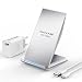 Produktbild NANAMI Fast Wireless Charger, Qi Ladegerät für iPhone X/ XS/ XS Max/ XR/ 8/ 8 Plus, drahtloses Induktive Ladestation (mit Quick Charge 3.0 Adapter) für Samsung Galaxy S9 S8 Plus S7 S7 Edge und Alle Qi Fähige Geräte (Silber)