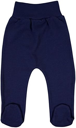TLLC Footed Baby Girls Boys Leggings Trousers With Feet 100% Cotton (Navy Blue, 62cm (2-4 Months))