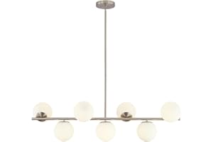 ‎KCO KCO Kronleuchter für modernes Schlafzimmer, Silber Kronleuchter Wohnzimmer Modern 7 Glaskugeln, Moderne LED Hardware Chrom Silber für Küche, Schlafzimmer, Wohnzimmer