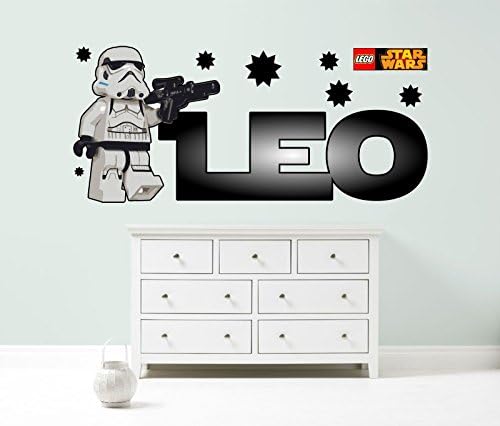 STAR WARS LEGO personalised children's wall sticker decal art mural bedroom 3 SIZE OPTIONS (72cm wide)
