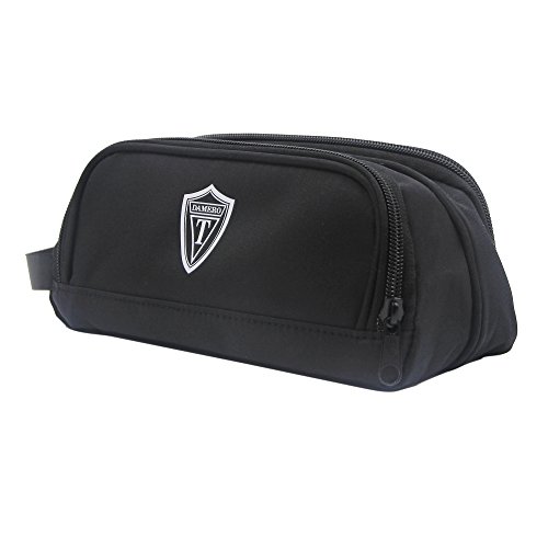 Damero Schwarz Universal Organiser Tasche mit Doppelschicht Sporttasche Tragtasche für Reise zum Ladegrät/Eletronisches Zubehör für Reiseorganisator (Mittel)