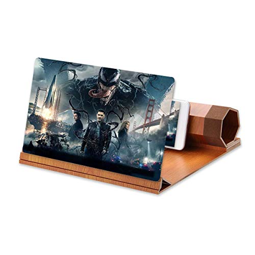 TEEPAO Agrandisseur écran telephone, 12 Pouces Loupe 3D pour écran de téléphone, Amplificateur d'écran de téléphone Portable HD avec 7 Plis magnétiques en Bois pour Regarder des Films et des vidéos