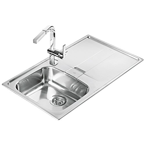 Teka Edelstahl Einbauspüle Küchenspüle Spültisch Spülbecken 1 Becken und Abtropffläche poliert, Teka STENA 45 B - CN