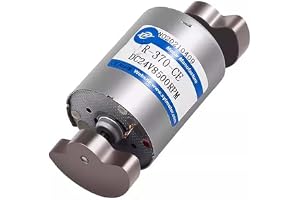 Rainorning DC 12V 24V Borstad Vibrationsmotor R370 Dual Head Elektrodynamisk Vibrationsmotor med Högt Vridmoment (12V 6000rpm)