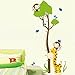 XXXL! Cute 150cm*75cm Children KIds Giraffe Tree Growth Chart Removable Wall Decal Wall Sticker