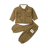 camisa blanca traje mujer Tejido: camisa blanca de algodón, chaqueta de pana de manga larga y pantalón largo de pana, este conjunto de ropa para niños es cálido, transpirable, duradero y moderno, puede ofrecer a su lindo bebé una sensación suave y cómoda.