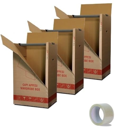 Set 5 Scatoloni In Cartone Ondulato 100x50x50 Cm - Per Traslochi E Spedizioni, Resistenti, Leggeri, Made In Italy