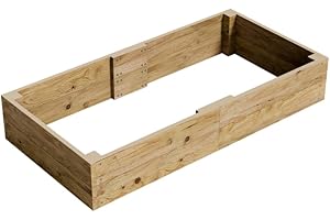 GRO GARDEN PRODUCTS Conka Garden - Wooden Raised Bed Kit - Large Garden Planters for Vegetables, Herbs, Flowers – Start Growing Plants Earlier & Better - Durable & Resistant FSC Treated Timber 30cm H, 90cm x 180cm