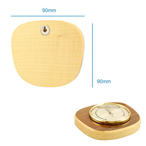 Nussbaum / Ahorn Holz Innen , Zimmer Thermometer . Innenthermometer Analog / Bimetall . Holzthermometer - 3