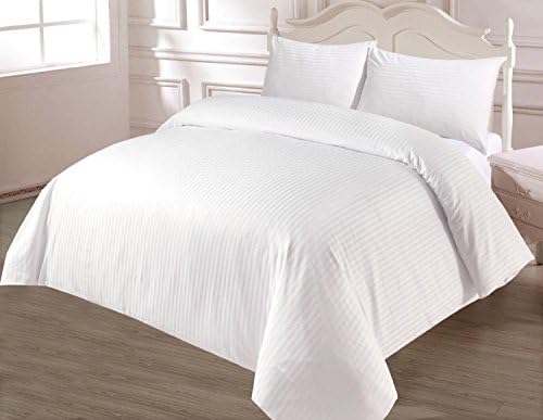 Luxury Style 100% Egyptian Cotton KING SUPER 500 Thread Count Satin Stripe Duvet Cover Sets (220 x 260 cm)