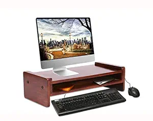 Yantram Spy Monitor Riser with Drawers, Monitor Risers + 2 Layers Shelf for Home | Office - Three Layer Premium Polish