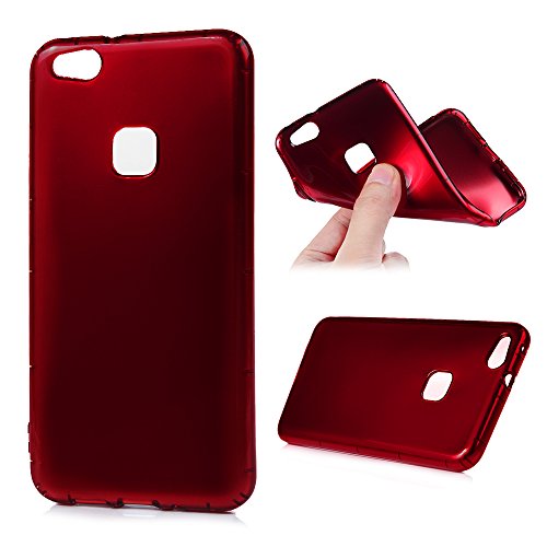 Huawei P10 Lite Silikon Case Huawei P10 Lite Handyhülle YOKIRIN Premium Relief Flexible TPU Silikon Case Schutzhülle Weich Cover Handytasche Etui Handycase Slim Fit Rutschfest Kratzfest Silikonhülle Rote