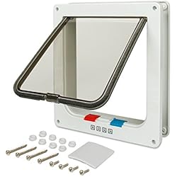 BIGWING Style-Gatera Puerta Cuadrada Automática para Gato/Perro Acceso Seguridad para Mascotas, 24,00 x 23,50 x 5,50CM, Blanco