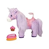 macht zauberhafte Geräusche, nickt mit dem Kopf, wackelt mit dem Schweif, wie-hert und beginnt zu laufen