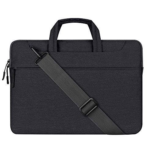 Cuitan 15-15.4 Zoll Notebooktasche für Apple MacBook Pro / Lenovo / HP / ASUS / Acer / Toshiba / Dell, Laptoptasche Laptophülle Handtasche Schultertasche Umhängetasche Sleeve für Notebook 15"-15.4" - Schwarz