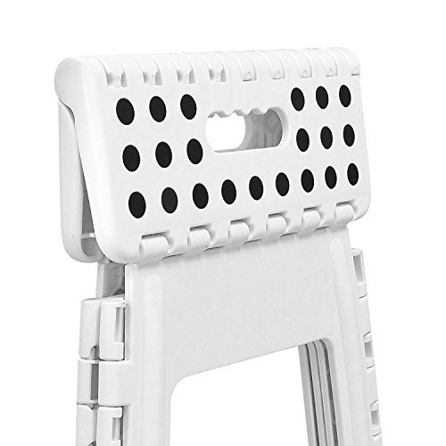 Tabouret Marche Pied Pliant multifonction pliable en plastique pour un rangement facile Cuisine Gripper pieds en caoutchouc antidérapant