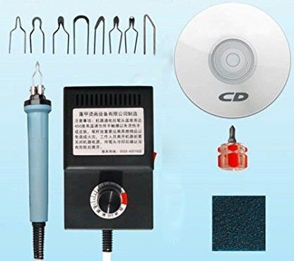 Pyrographie Maschine 220V tragbar Brandmal-Kolben Set mit 8Pcs Brennspitzen für Handwerk Holz Brennen Schnitzerei Dual Pen Pyrographie Werkzeug Professionelle Holz Brennen Kit