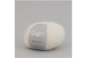 OPHELIA ITALY LANE Ophelia Italy Emma - 001 Bianco - Gomitoli Lana 50g Filato stoppino, 15% Alpaca, 15% Lana Vergine,10% Viscosa, 60% Acrilico, Filati per Lavoro a Maglia, Gomitolo per Ferri e Uncinetto.