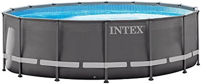 Intex 16ft x 4ft Deep Round Swimming Pool Ultra Frame Design with Sand Filter, Safety Ladder, Ground Cloth and Pool Cover 2018 Model with factory fitted UK 3 pin plug