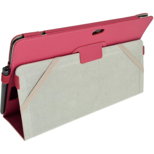 igadgitz Rosa PU Ledertasche Hülle Folie Cover für Asus Vivo Tab TF810 11.6″ Tablet mit Multi Winkelbetrachtung Stand + Tastatur Dock - 4