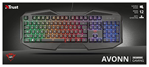Trust Gaming GXT 830-RW Avonn - Teclado Gaming Iluminado  con Efecto Anti-ghosting  Negro